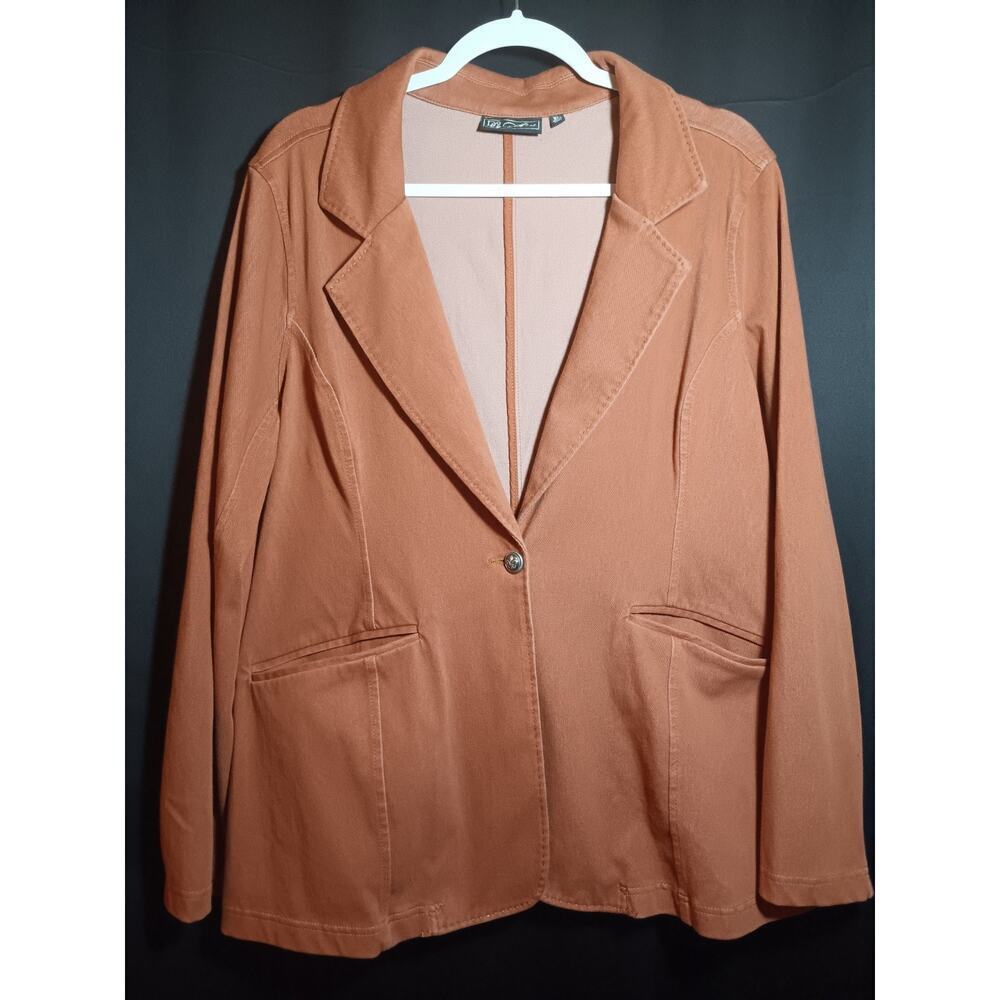 DG2 Diane Gilman Women’s XL Rust Orange Super Stretch Button Front Jacket